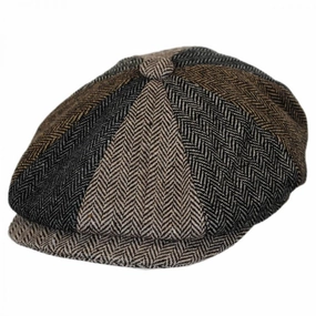 Baby Herringbone Patchwork Wool Blend Newsboy Cap