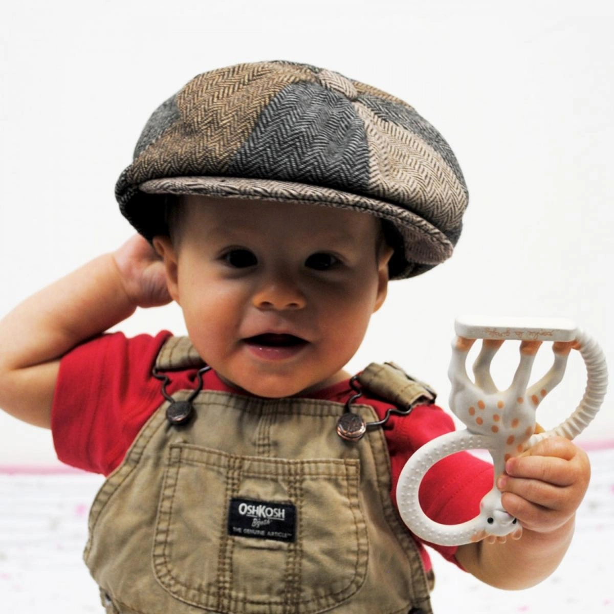 Baby Herringbone Patchwork Wool Blend Newsboy Cap