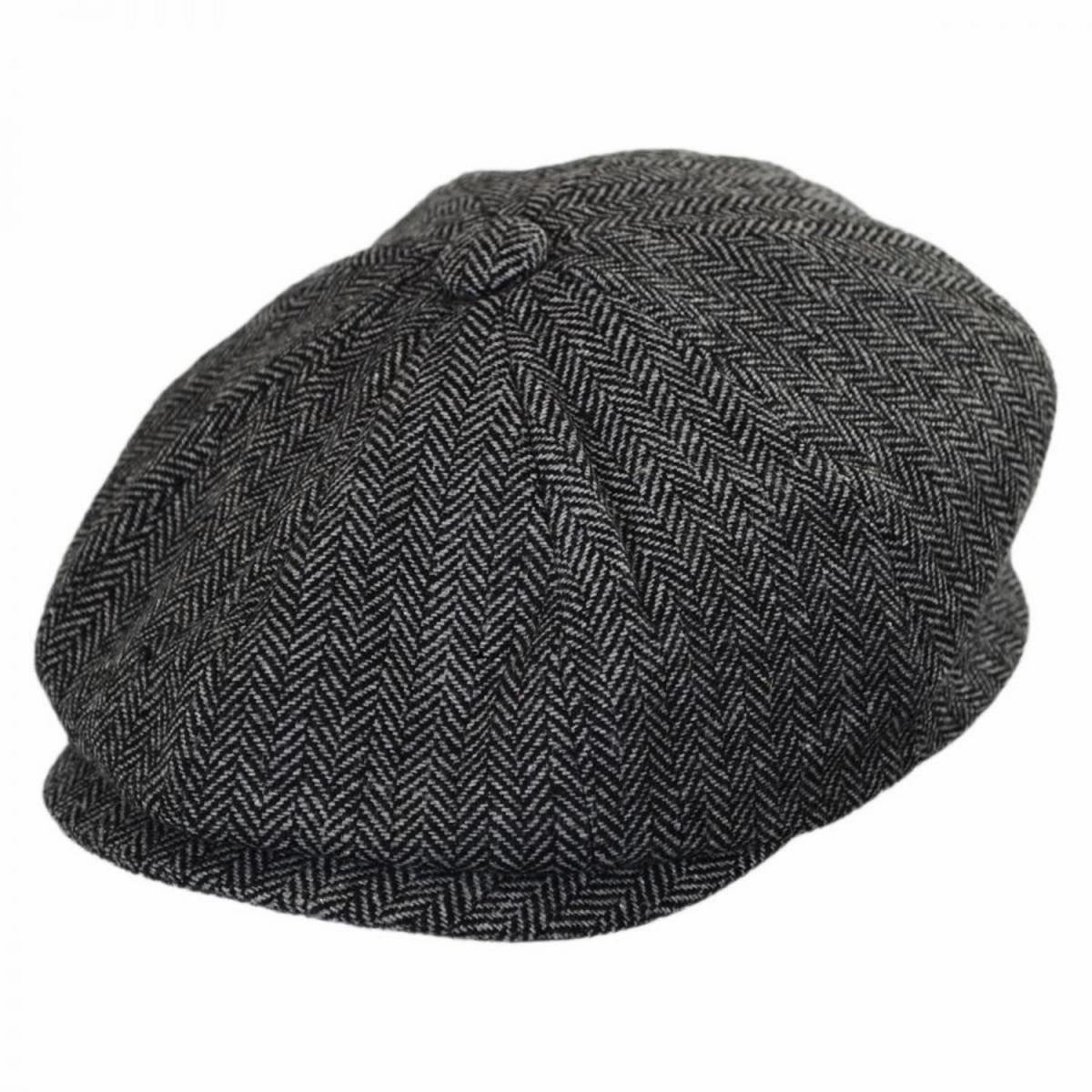 Baby Herringbone Wool Blend Newsboy Cap