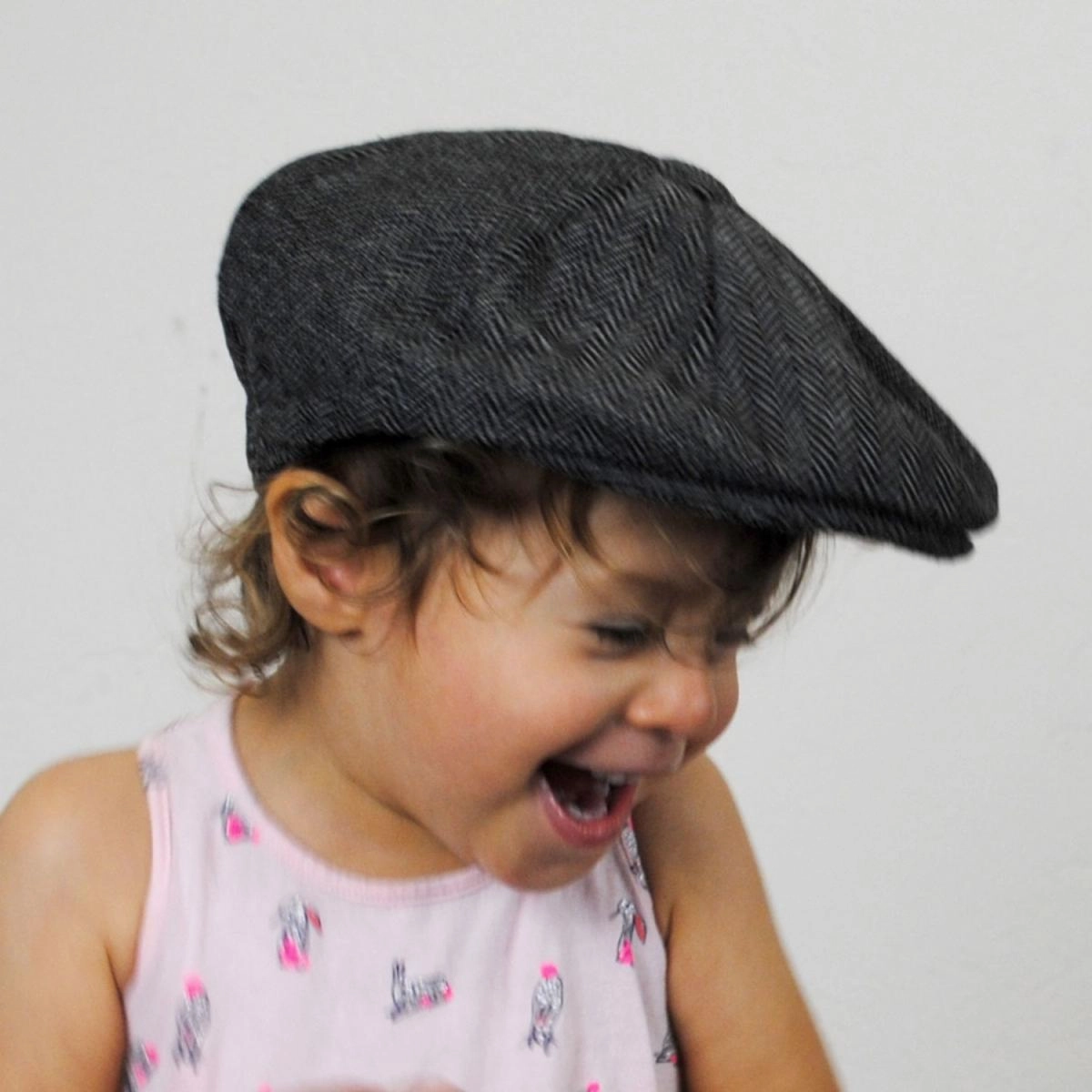Baby Herringbone Wool Blend Newsboy Cap