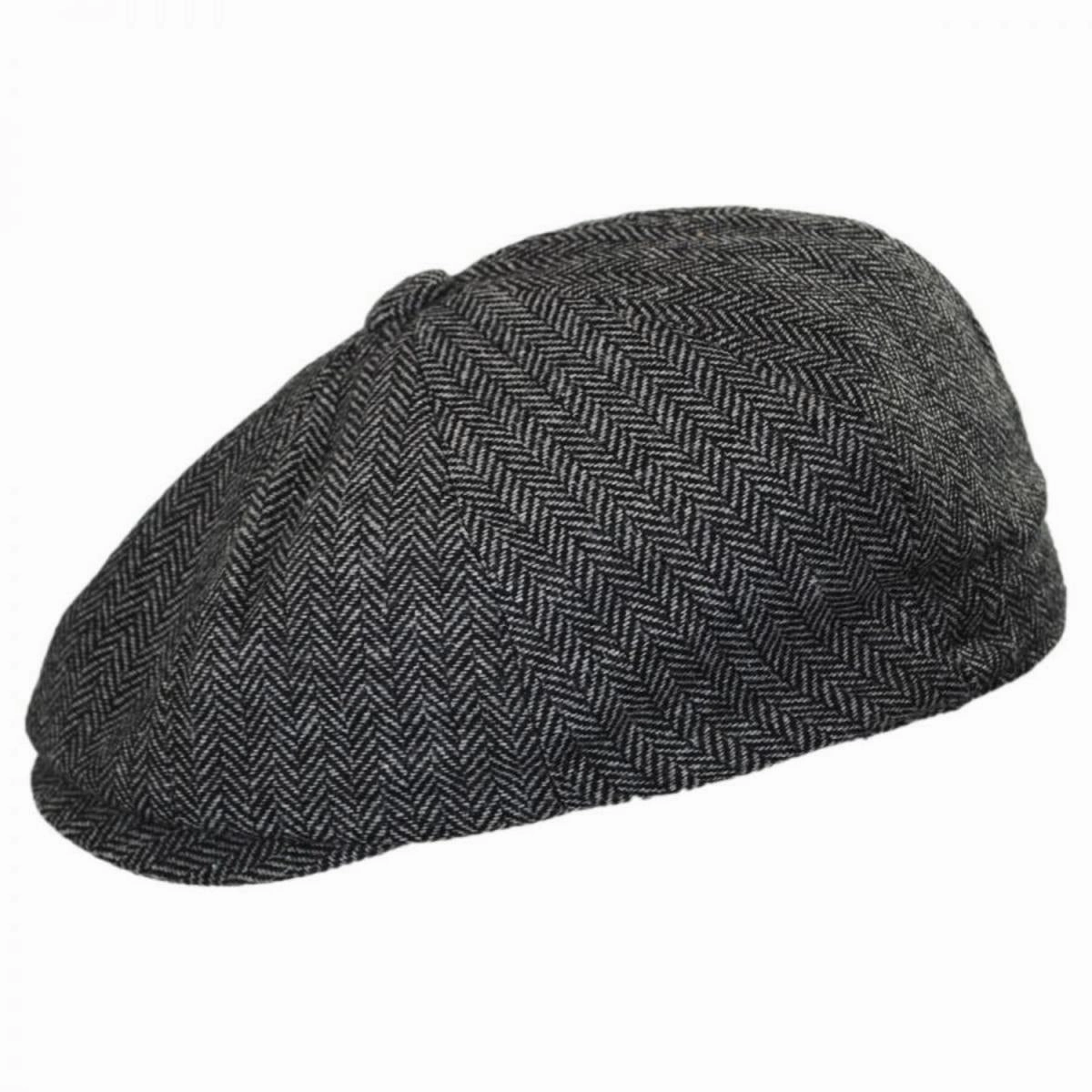 Baby Herringbone Wool Blend Newsboy Cap
