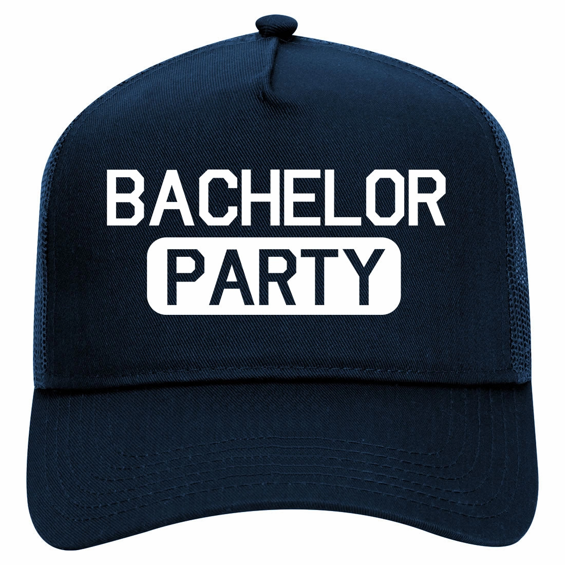 Bachelor Party Grooms Crew Retro Adult 5 Panel Mesh Trucker Hat