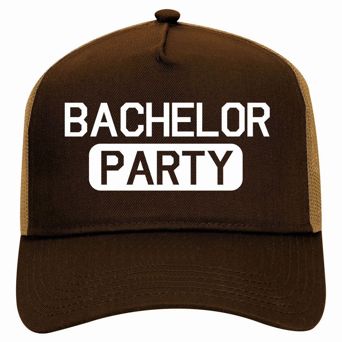 Bachelor Party Grooms Crew Retro Adult 5 Panel Mesh Trucker Hat