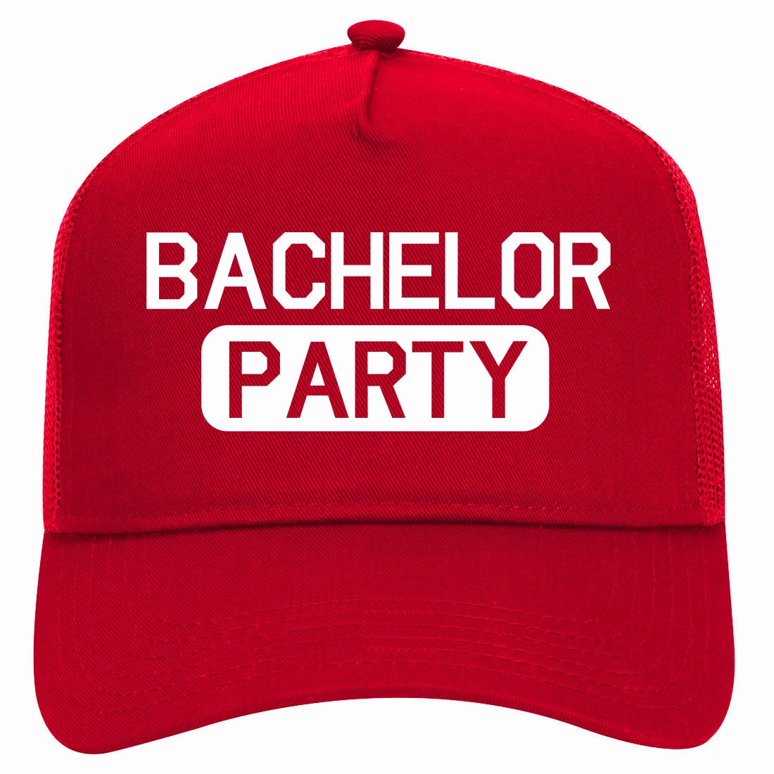 Bachelor Party Grooms Crew Retro Adult 5 Panel Mesh Trucker Hat