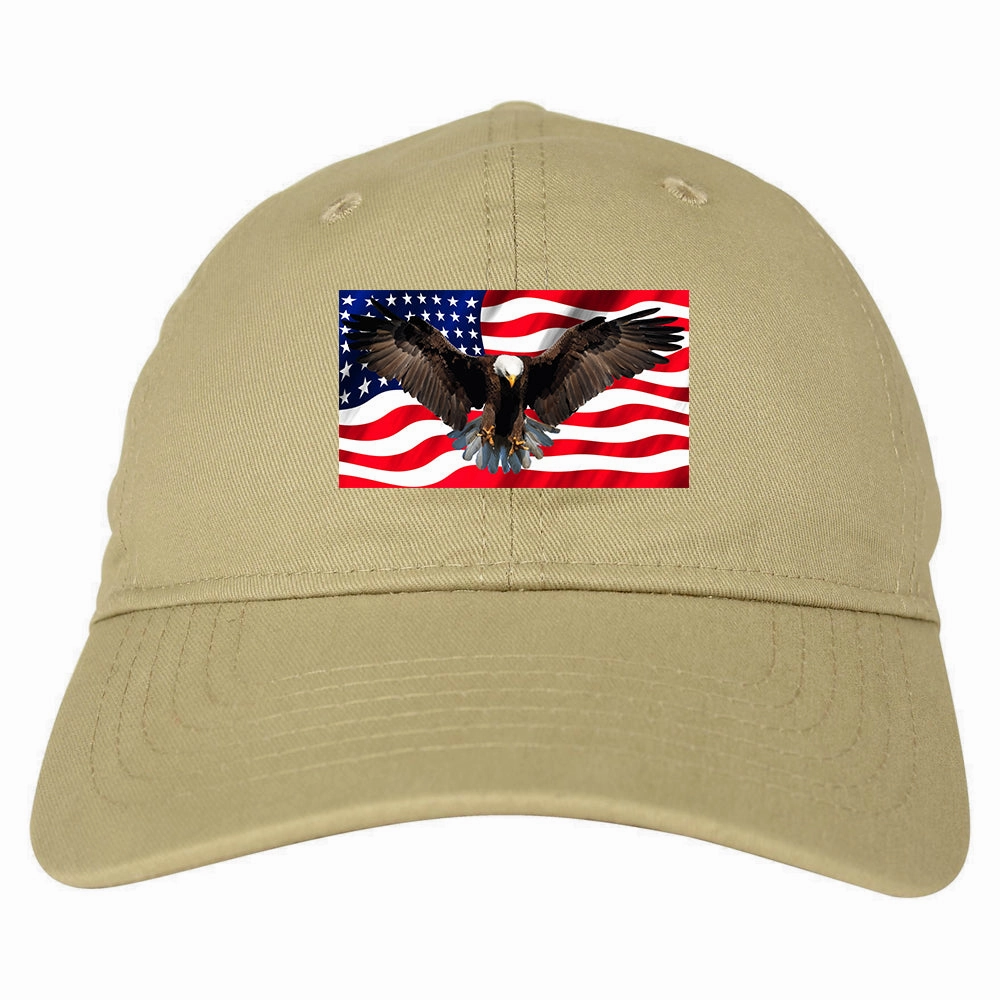 Bald Eagle American Flag Mens Dad Hat Baseball Cap