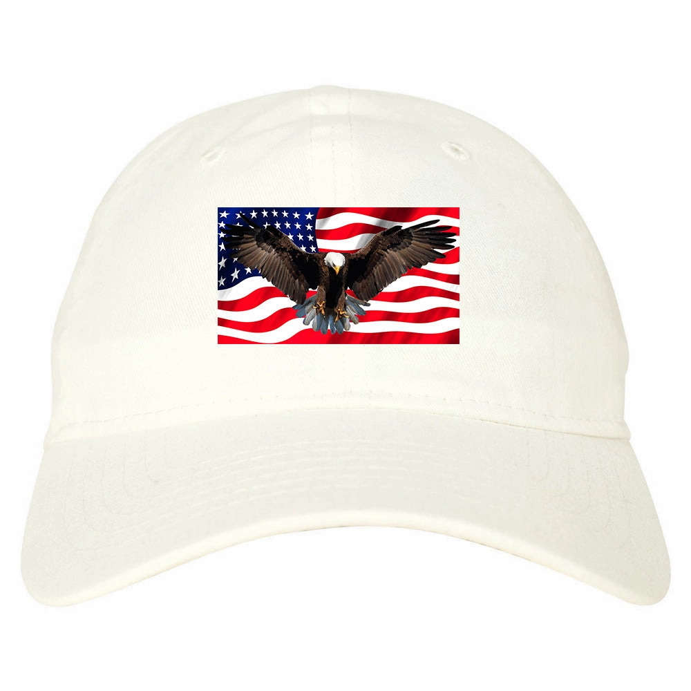Bald Eagle American Flag Mens Dad Hat Baseball Cap