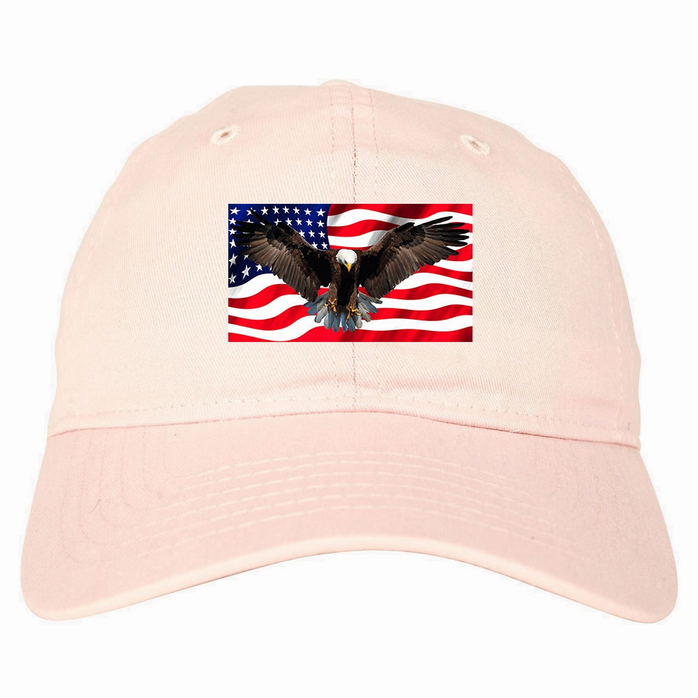 Bald Eagle American Flag Mens Dad Hat Baseball Cap