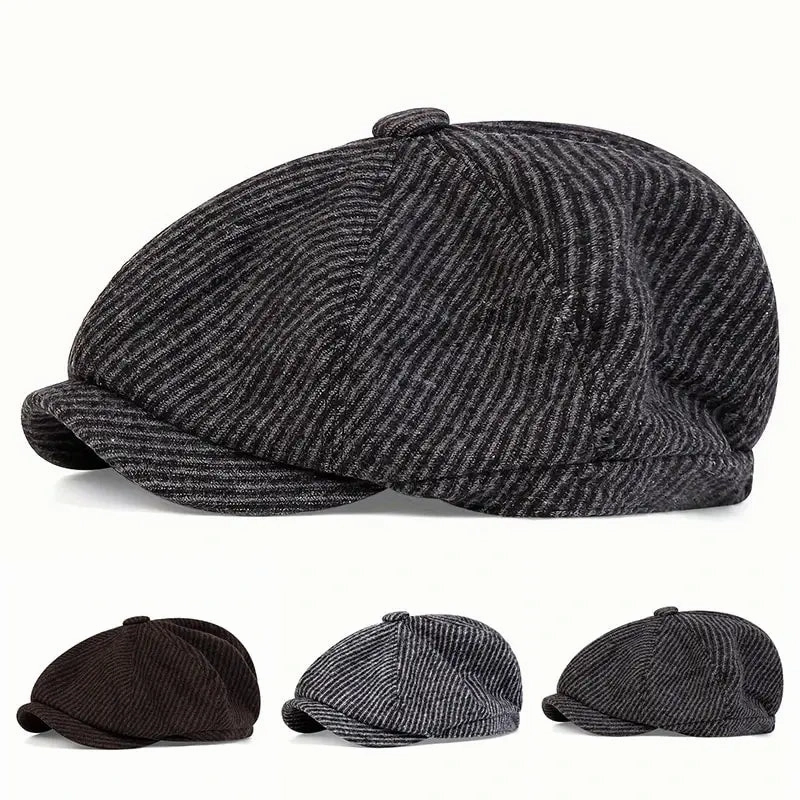 Baltimore Dark Striped Newsboy Cap