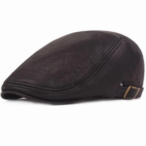 Barklay Leather Flat Cap