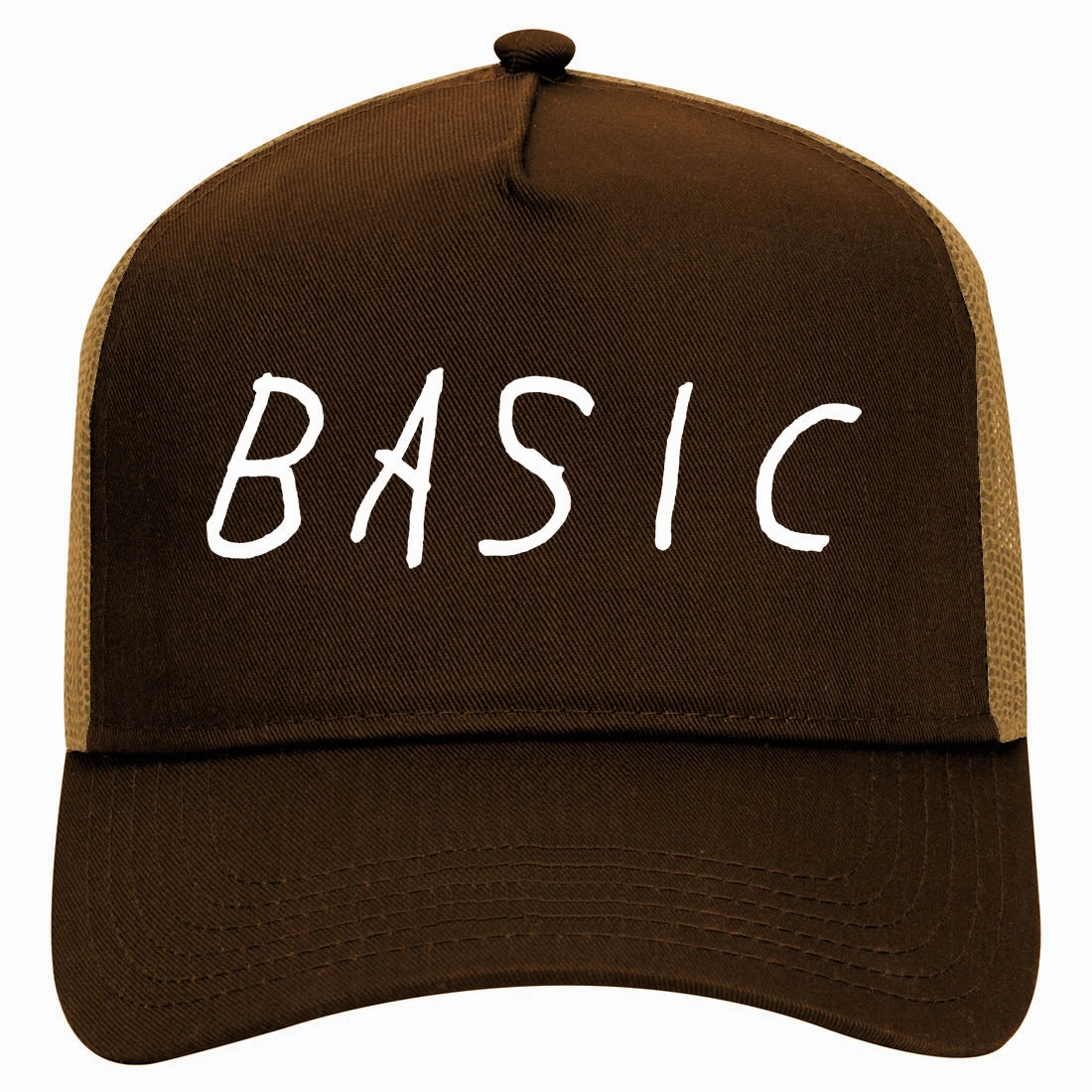 Basic Plain Retro Adult 5 Panel Mesh Trucker Hat