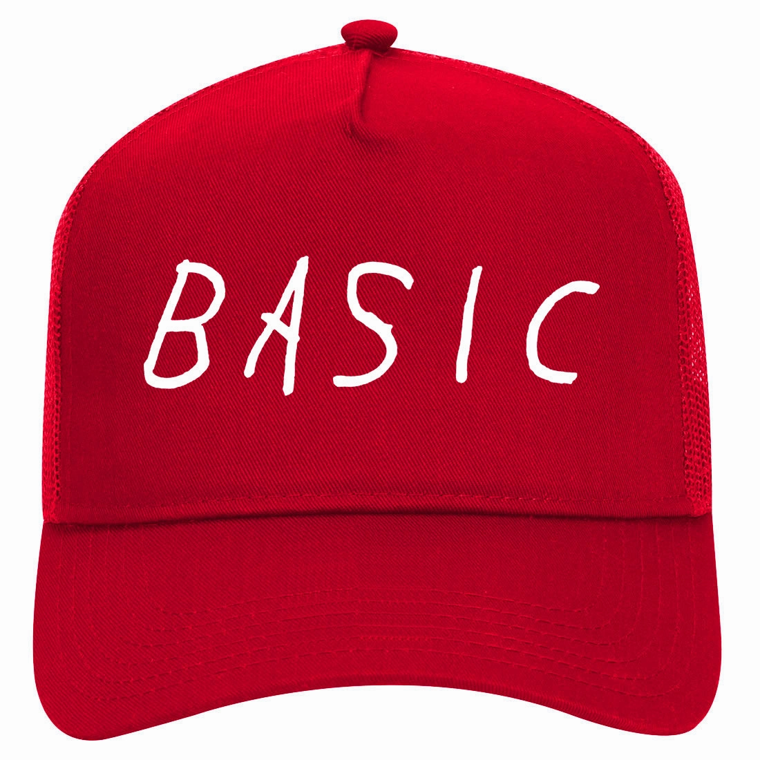 Basic Plain Retro Adult 5 Panel Mesh Trucker Hat