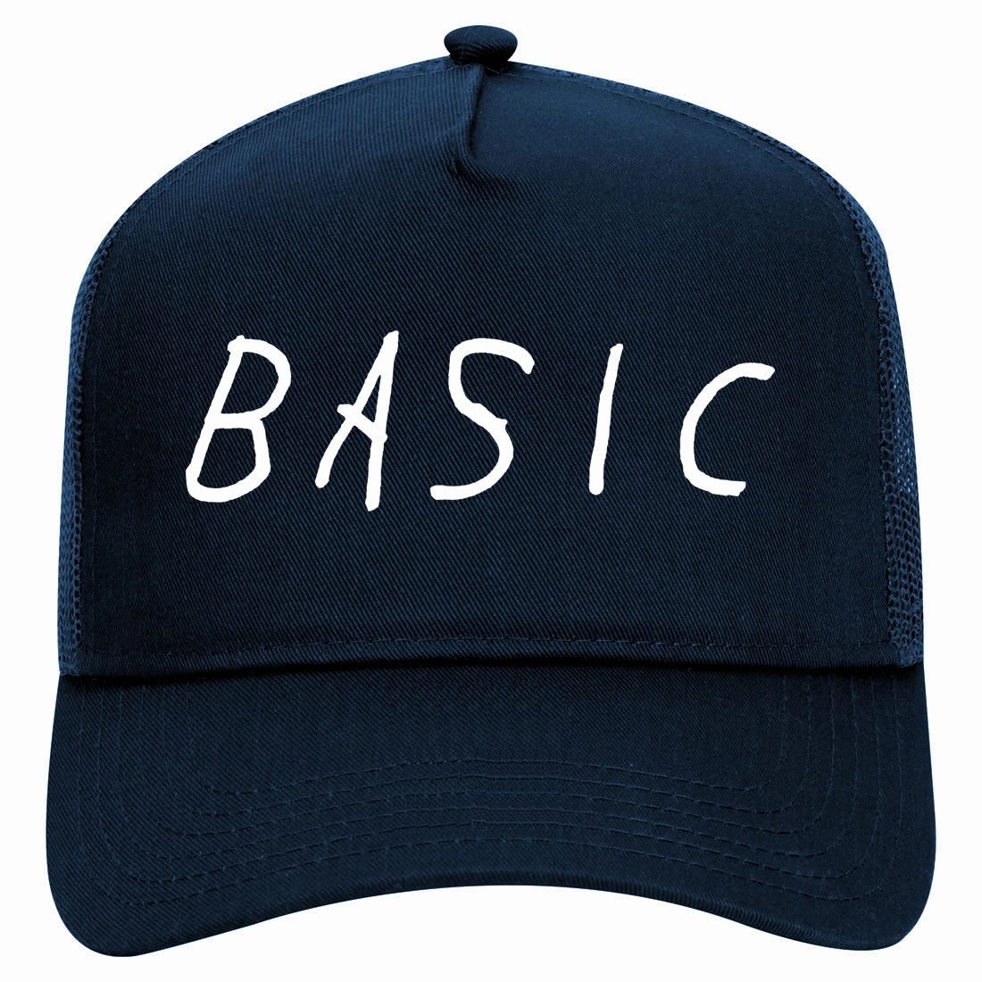 Basic Plain Retro Adult 5 Panel Mesh Trucker Hat