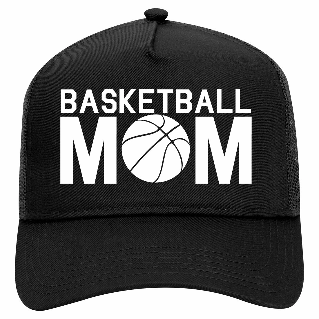 Basketball Mom Retro Adult 5 Panel Mesh Trucker Hat