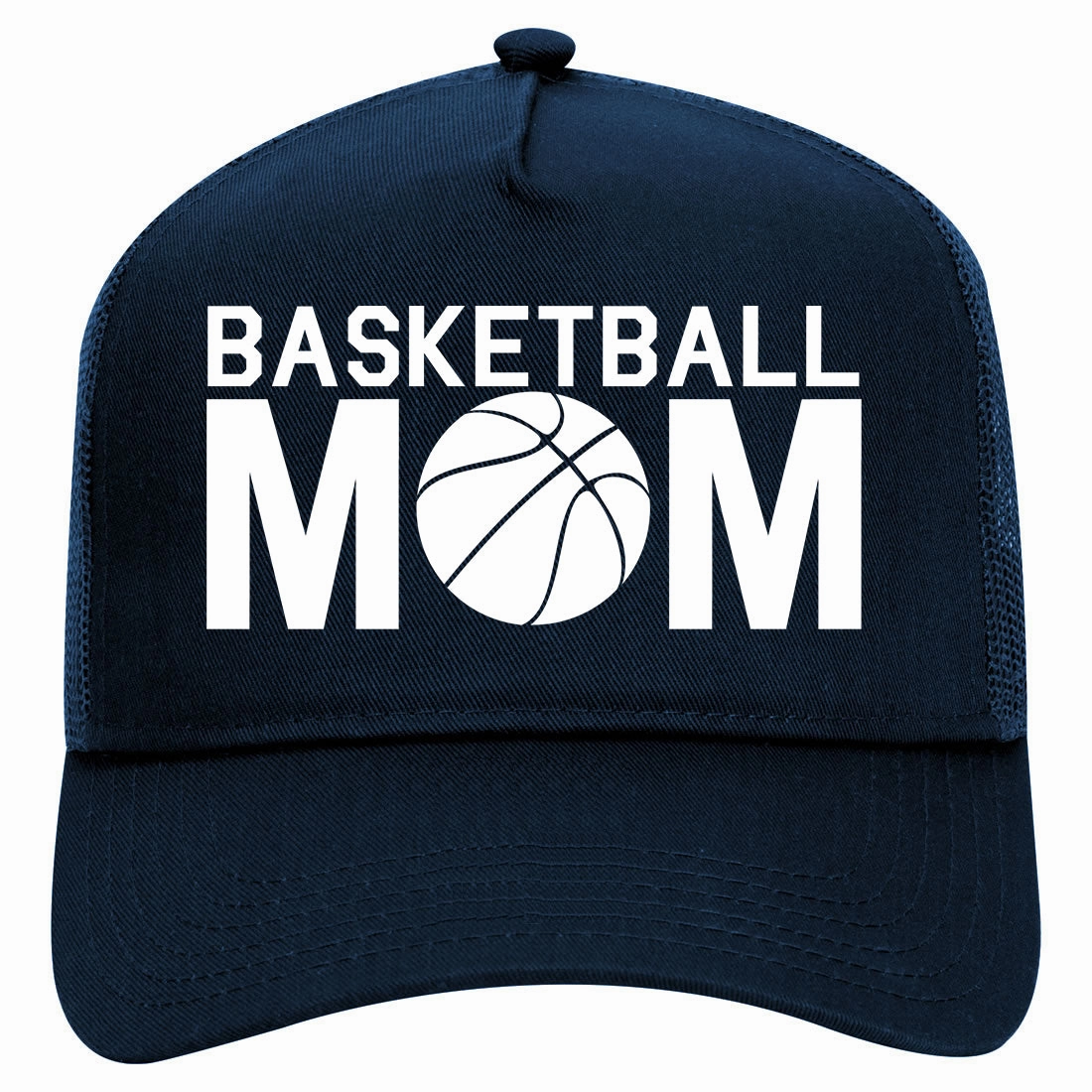 Basketball Mom Retro Adult 5 Panel Mesh Trucker Hat