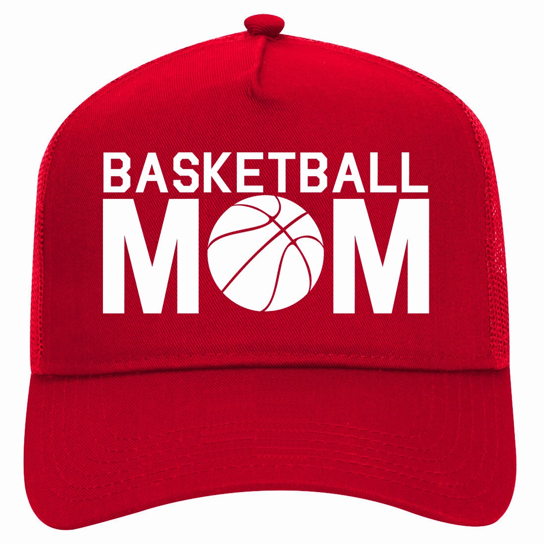 Basketball Mom Retro Adult 5 Panel Mesh Trucker Hat