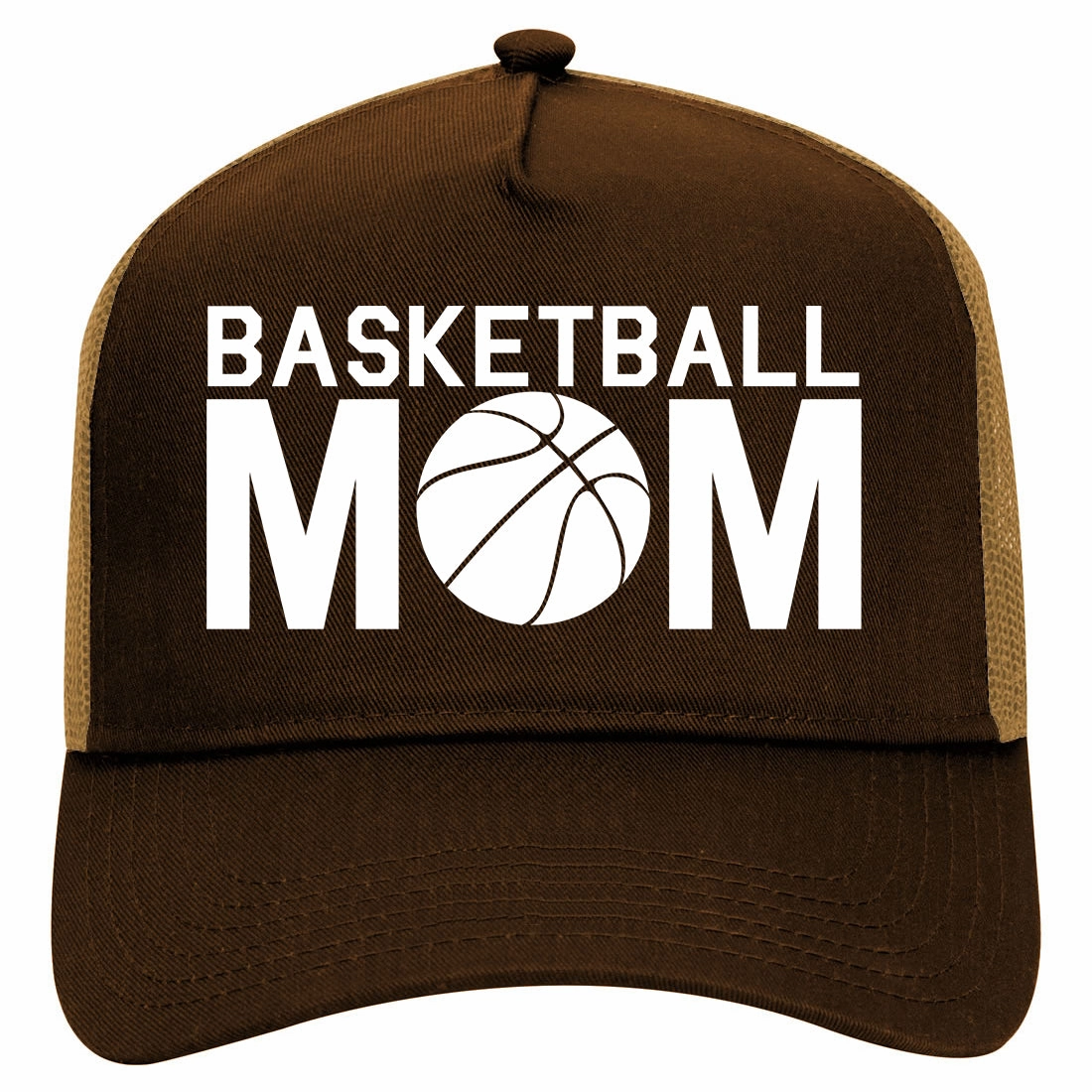 Basketball Mom Retro Adult 5 Panel Mesh Trucker Hat