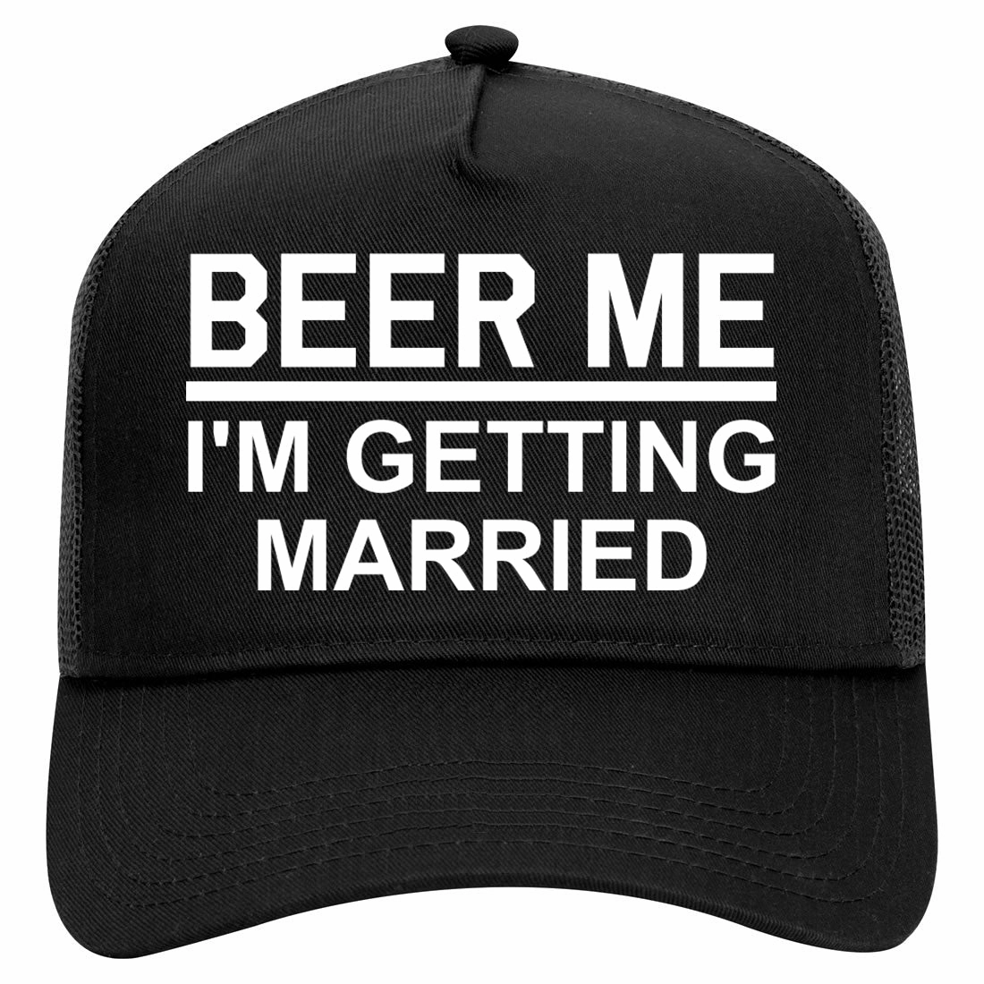 Beer Me Im Getting Married Groom Funny Bachelor Party Retro Adult 5 Panel Mesh Trucker Hat