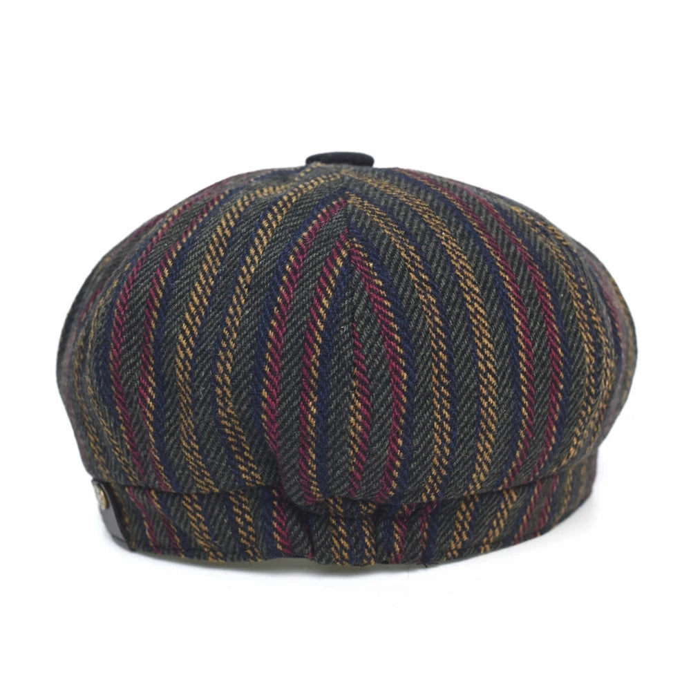 Belfast Striped Newsboy Cap