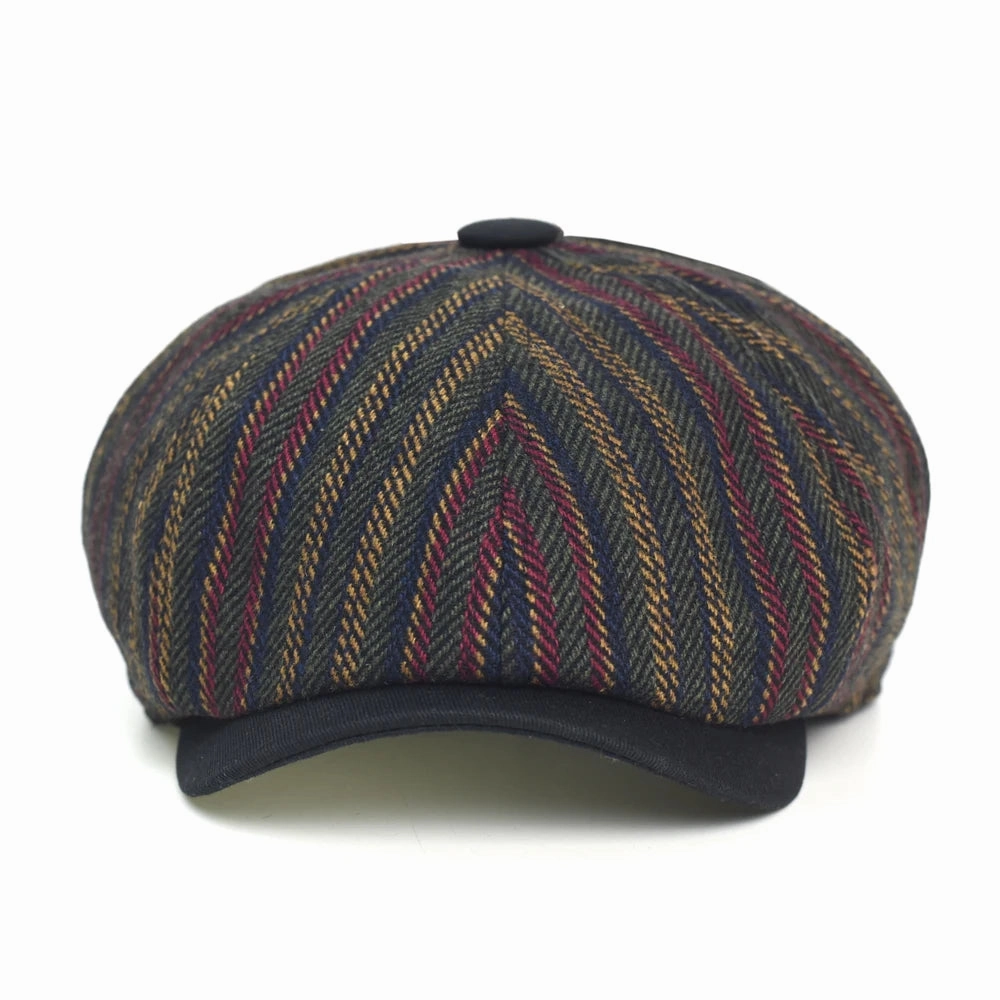Belfast Striped Newsboy Cap
