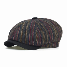 Belfast Striped Newsboy Cap