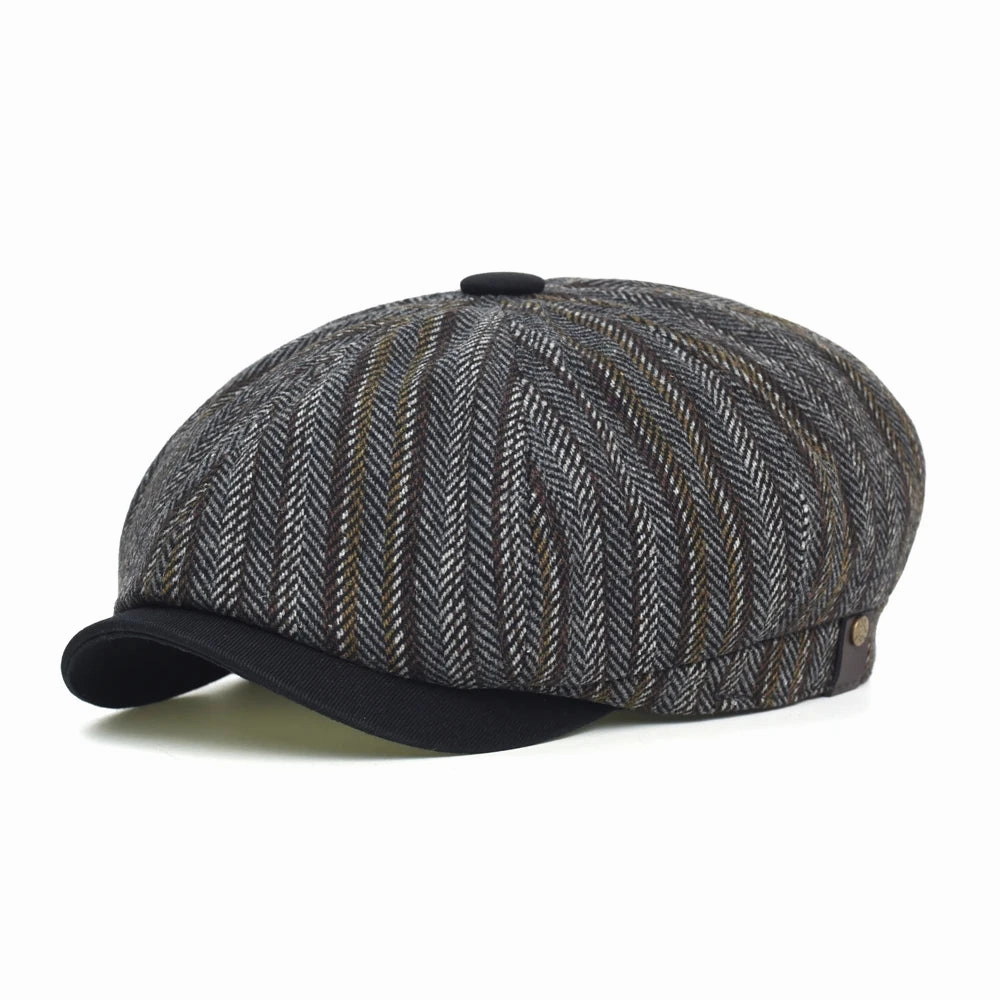 Belfast Striped Newsboy Cap