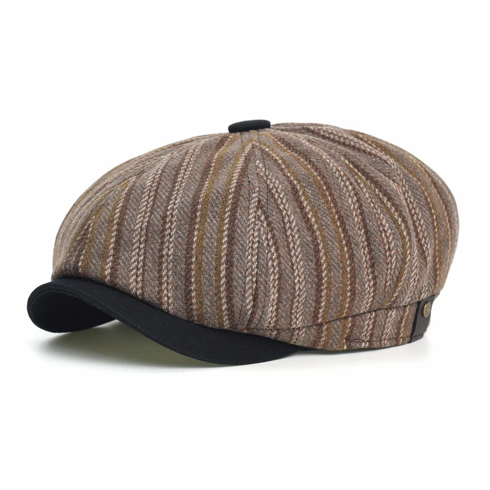 Belfast Striped Newsboy Cap