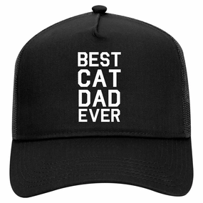 Best Cat Dad Ever Retro Adult 5 Panel Mesh Trucker Hat
