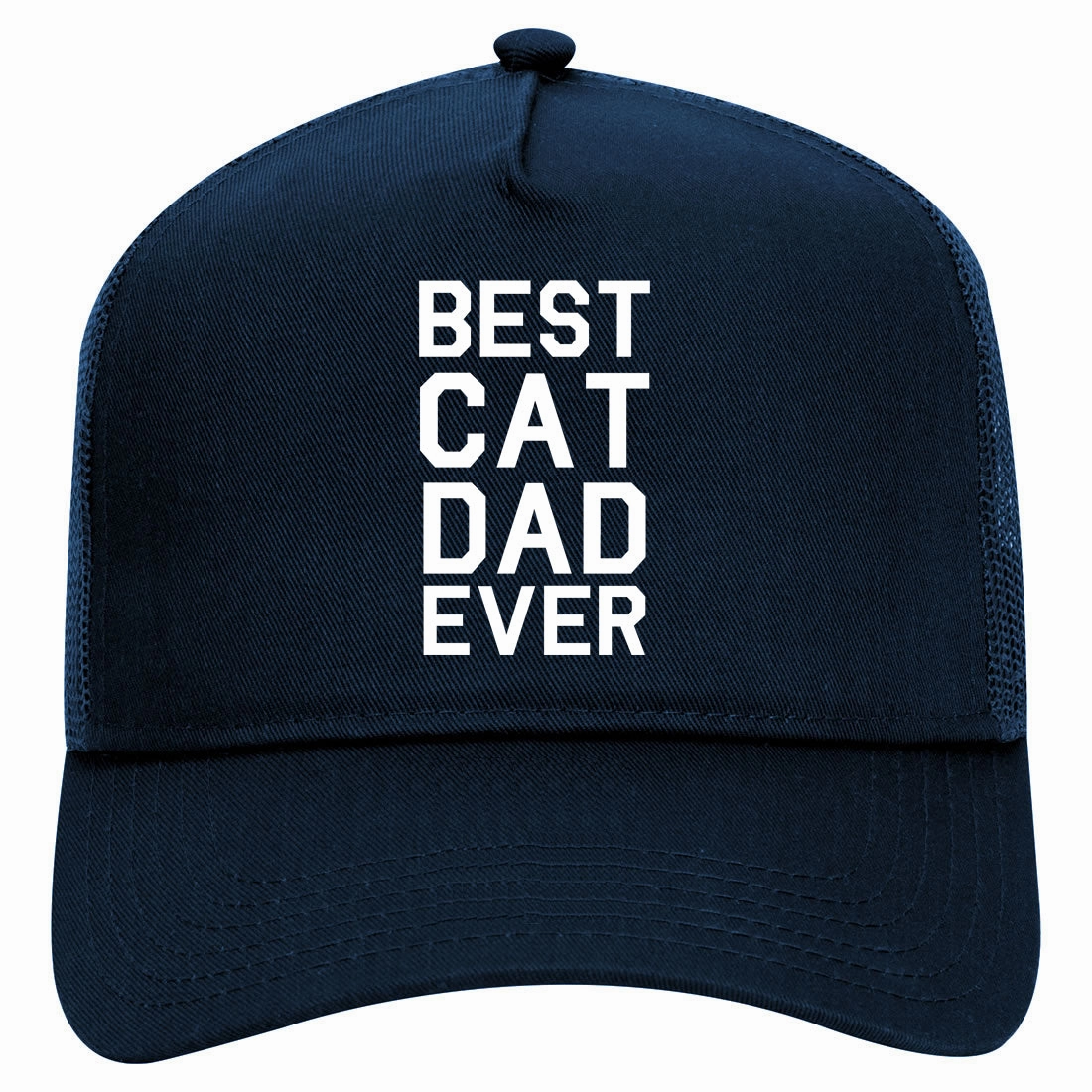 Best Cat Dad Ever Retro Adult 5 Panel Mesh Trucker Hat