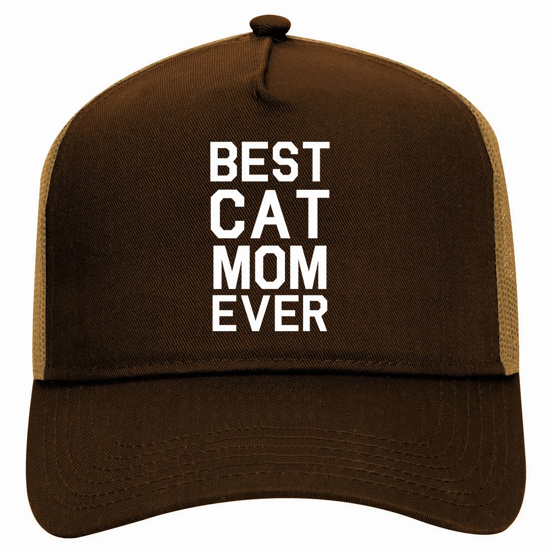 Best Cat Mom Ever Retro Adult 5 Panel Mesh Trucker Hat