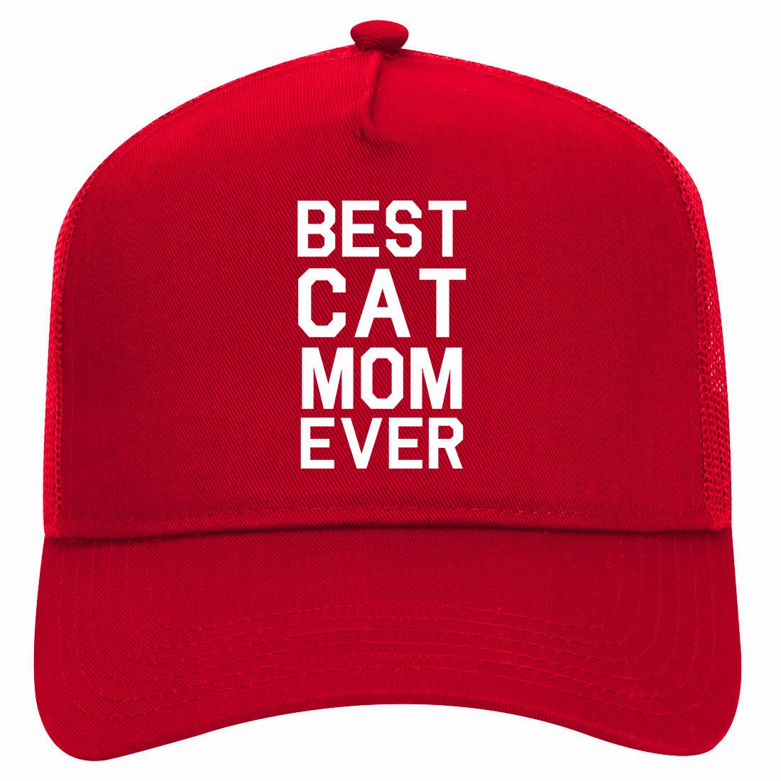 Best Cat Mom Ever Retro Adult 5 Panel Mesh Trucker Hat