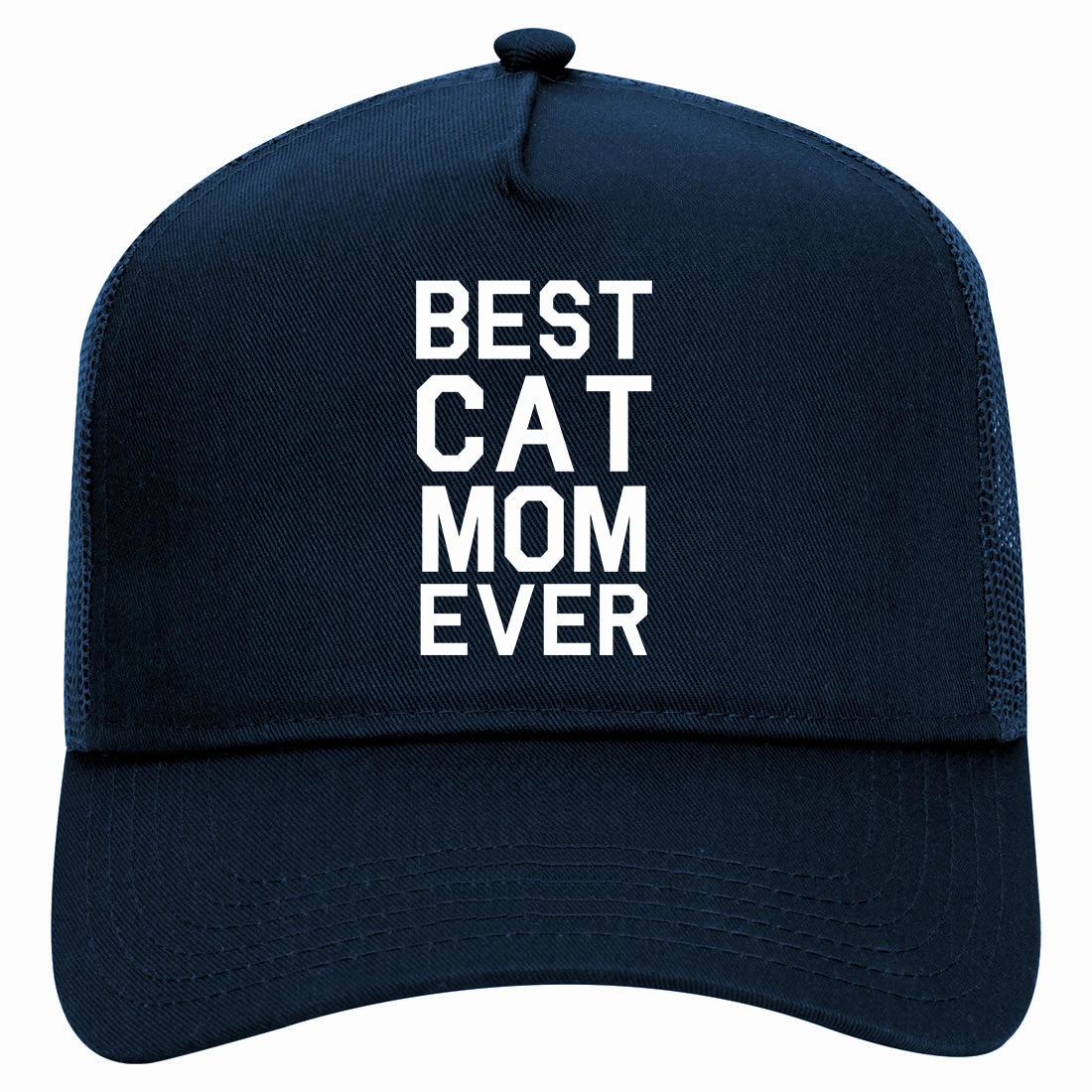 Best Cat Mom Ever Retro Adult 5 Panel Mesh Trucker Hat