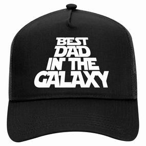 Best Dad In The Galaxy Retro Adult 5 Panel Mesh Trucker Hat