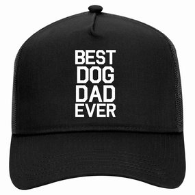 Best Dog Dad Ever Retro Adult 5 Panel Mesh Trucker Hat
