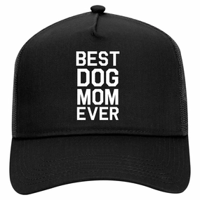 Best Dog Mom Ever Retro Adult 5 Panel Mesh Trucker Hat