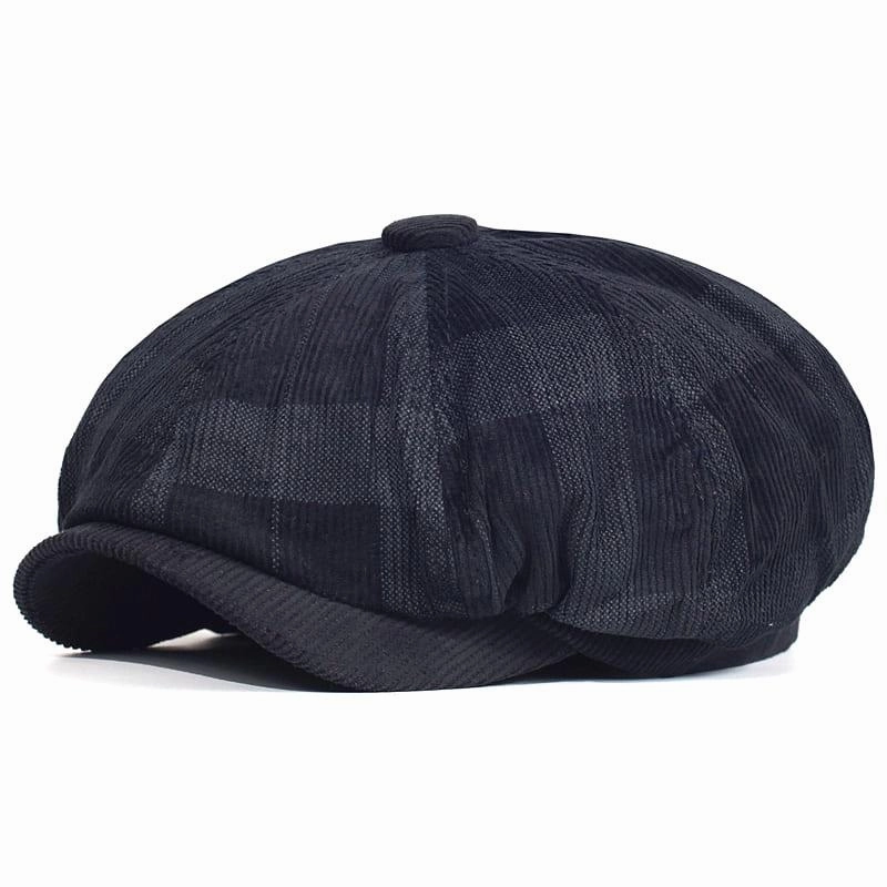 Beynac Plaid Corduroy Newsboy Cap