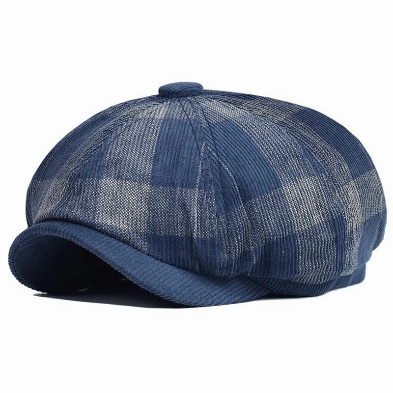 Beynac Plaid Corduroy Newsboy Cap