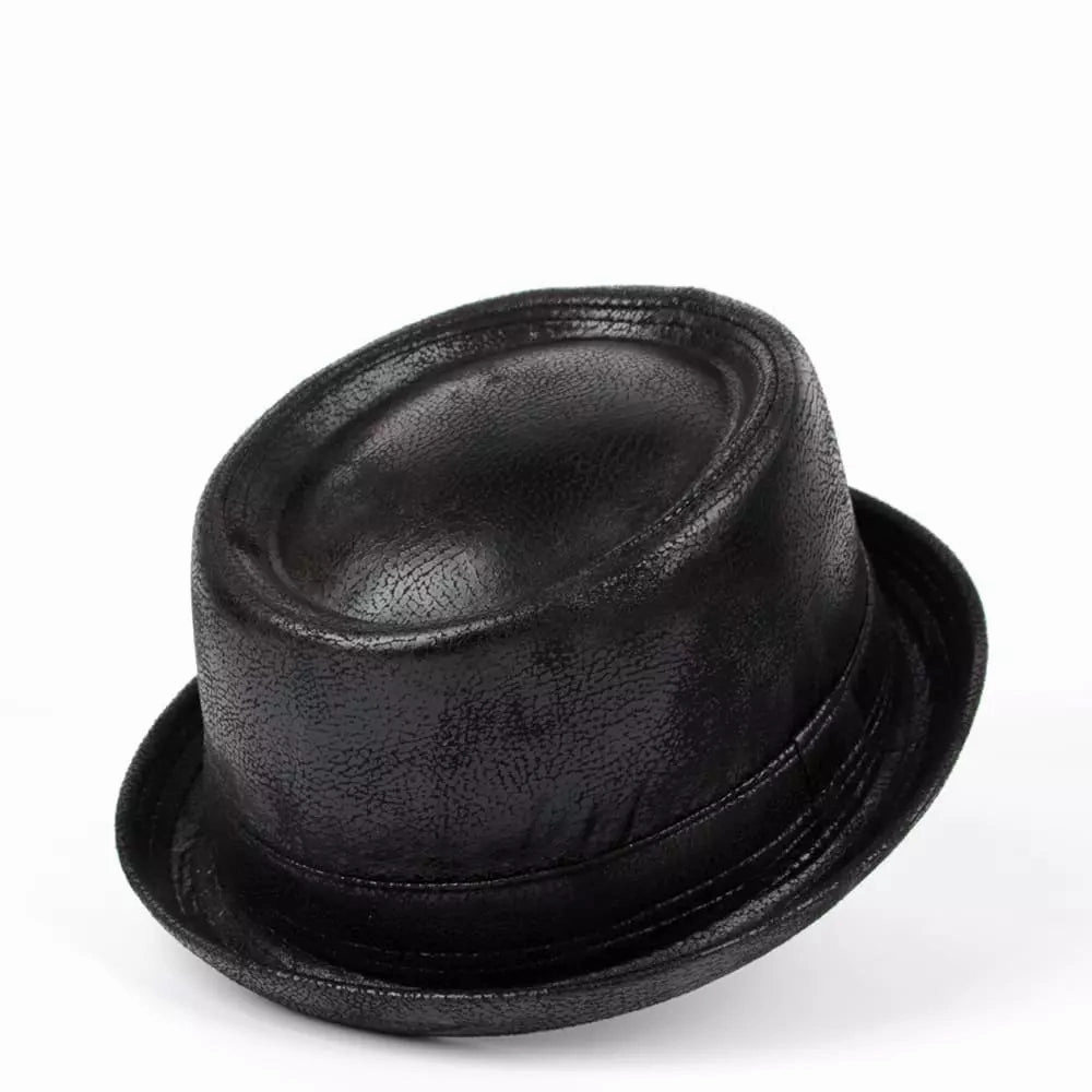 Billie Jazz Leather Porkpie Hat