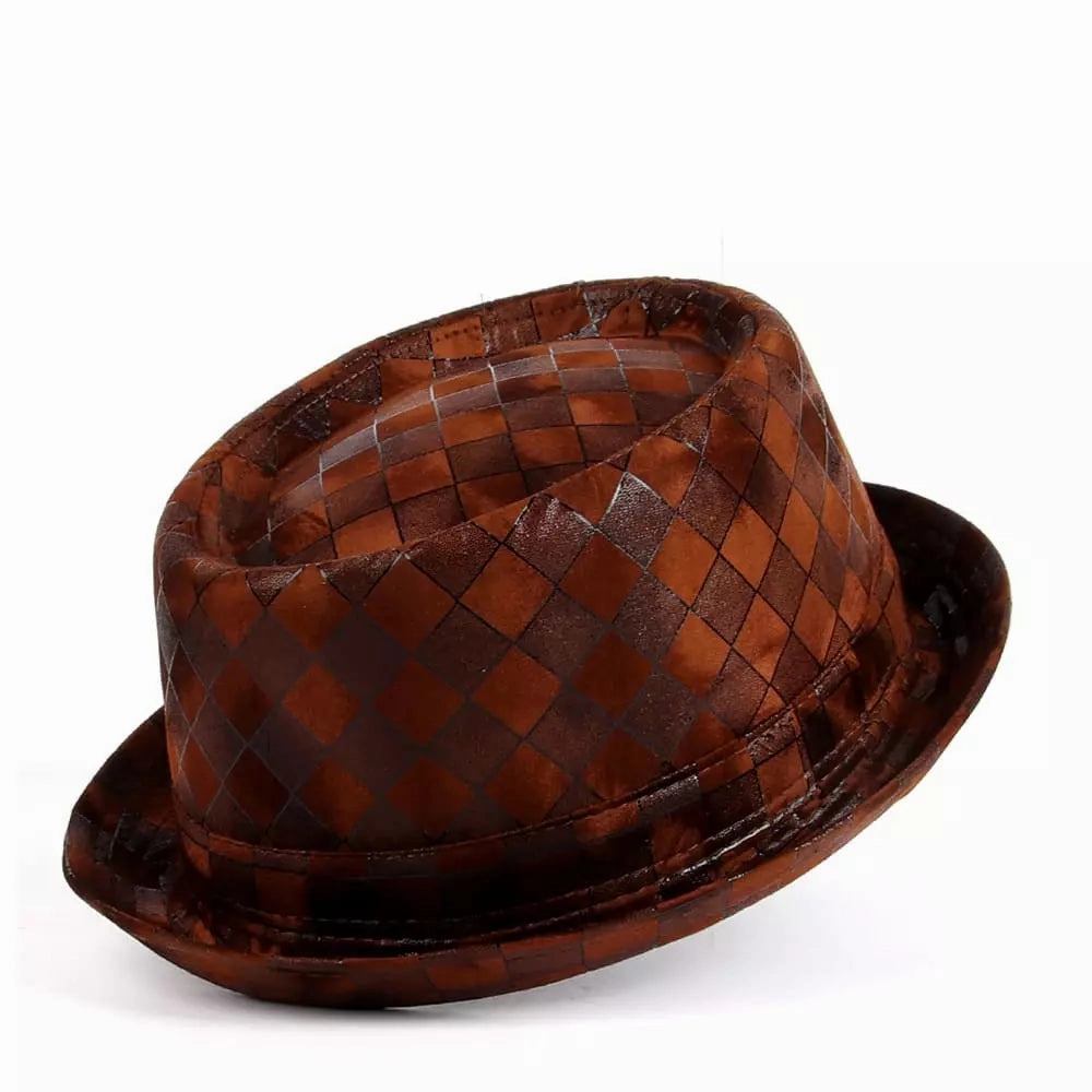 Billie Jazz Leather Porkpie Hat