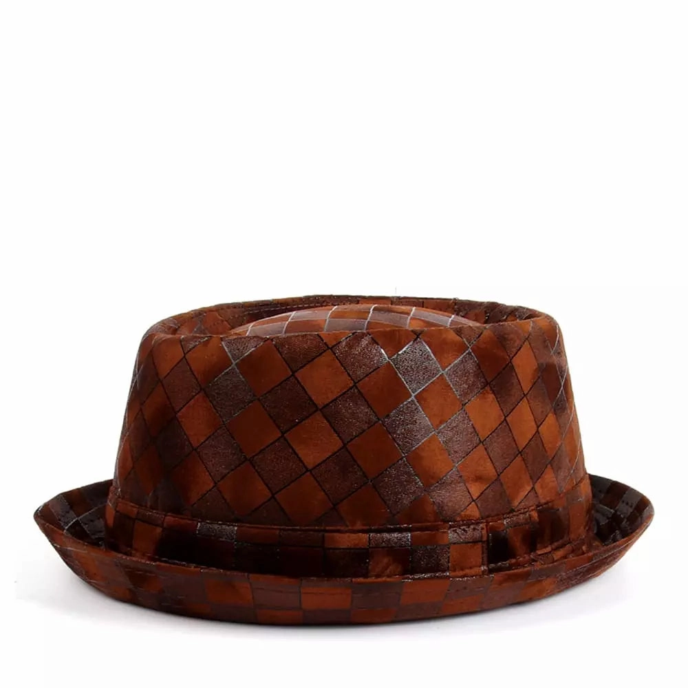 Billie Jazz Leather Porkpie Hat