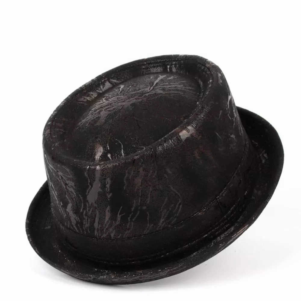 Billie Jazz Leather Porkpie Hat