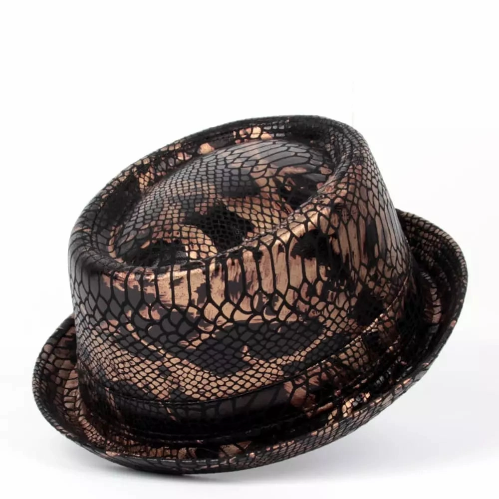 Billie Jazz Leather Porkpie Hat