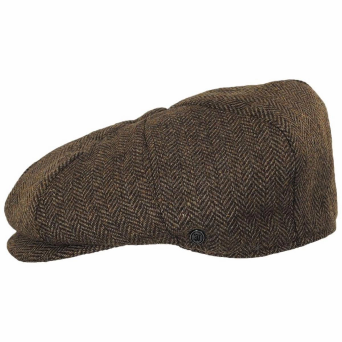Bird Rock Herringbone Wool Blend Newsboy Cap