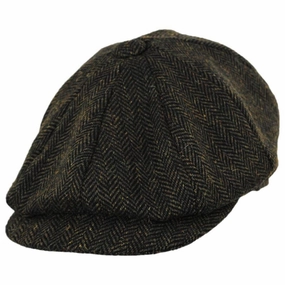 Bird Rock Herringbone Wool Blend Newsboy Cap