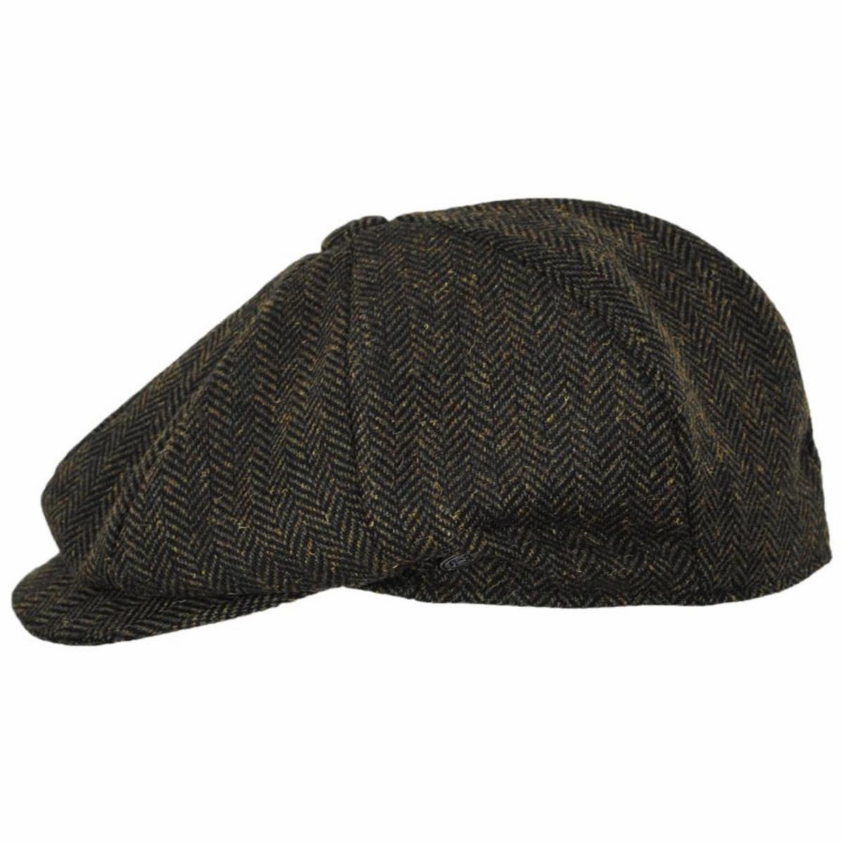 Bird Rock Herringbone Wool Blend Newsboy Cap