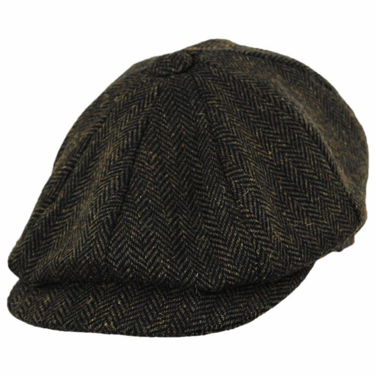 Bird Rock Herringbone Wool Blend Newsboy Cap