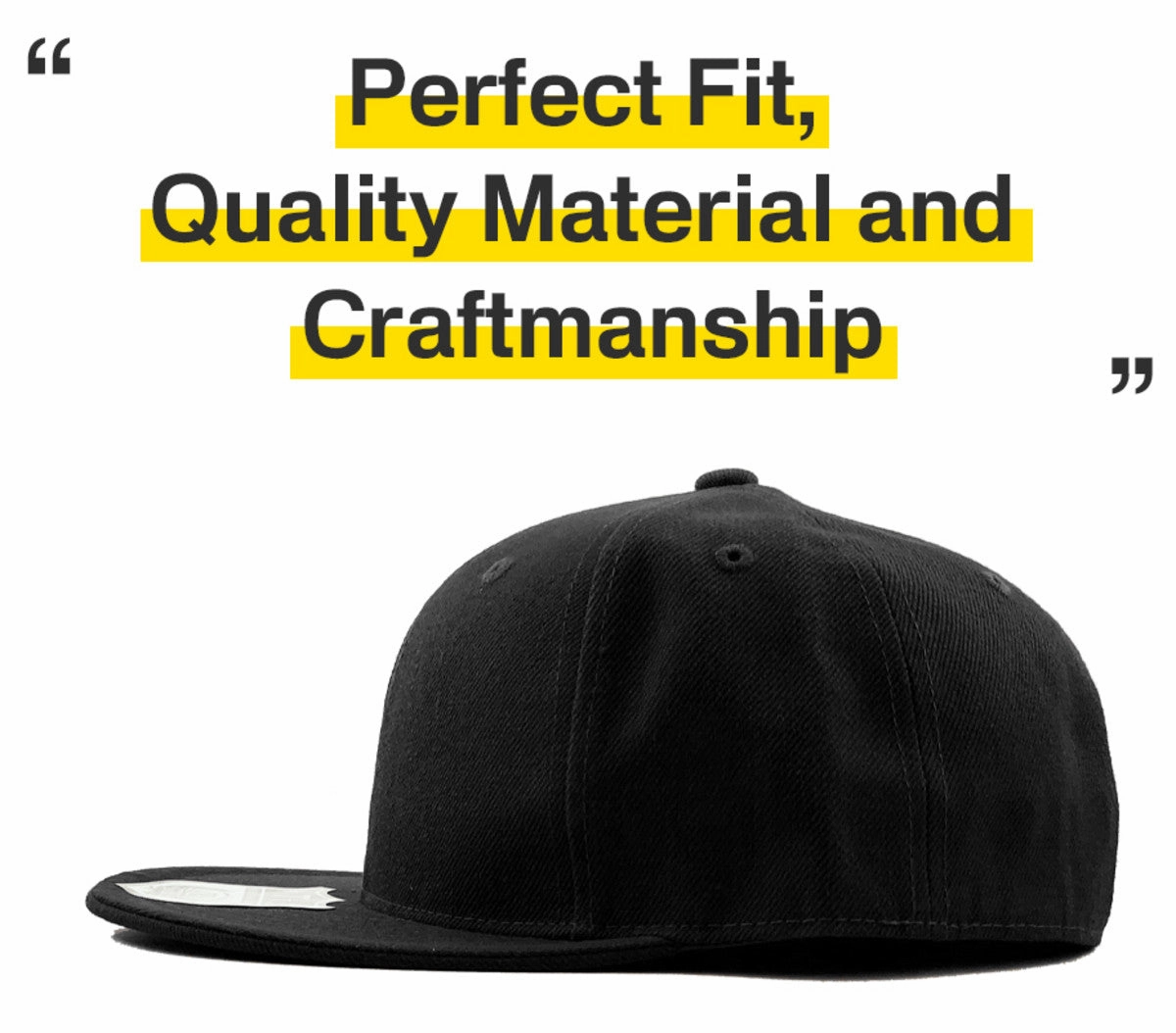 Black - Structured and Fitted Baseball Cap