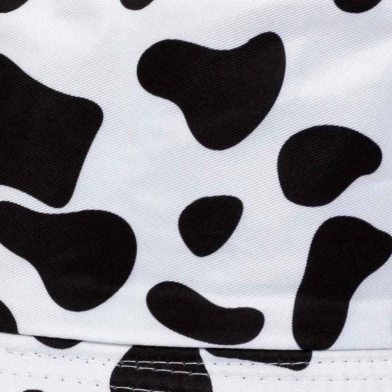 Black & White Cow Print Reversible Bucket Hat