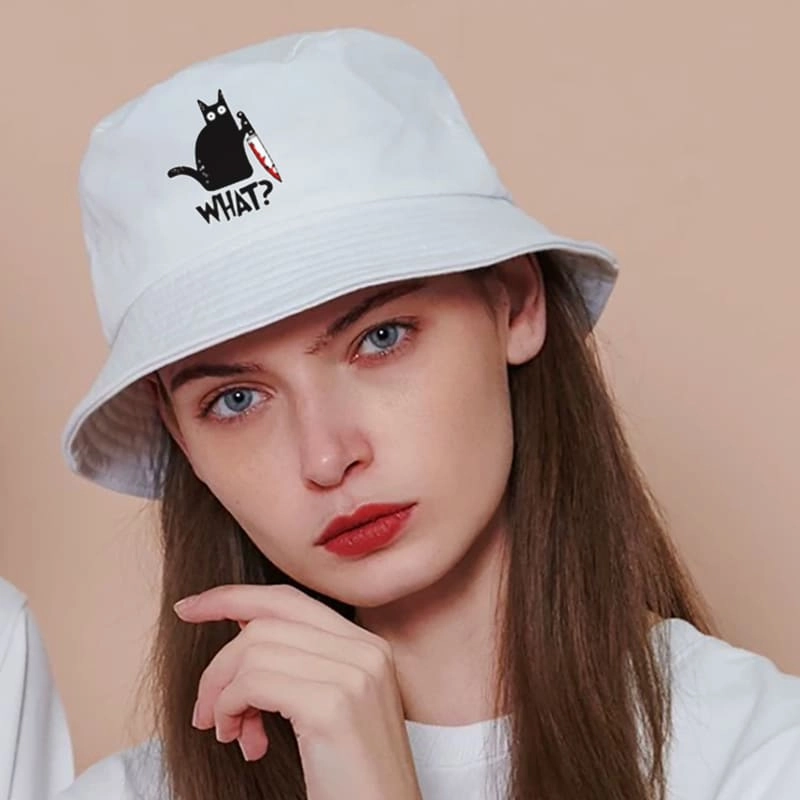 Black Cat & Knife Bucket Hat