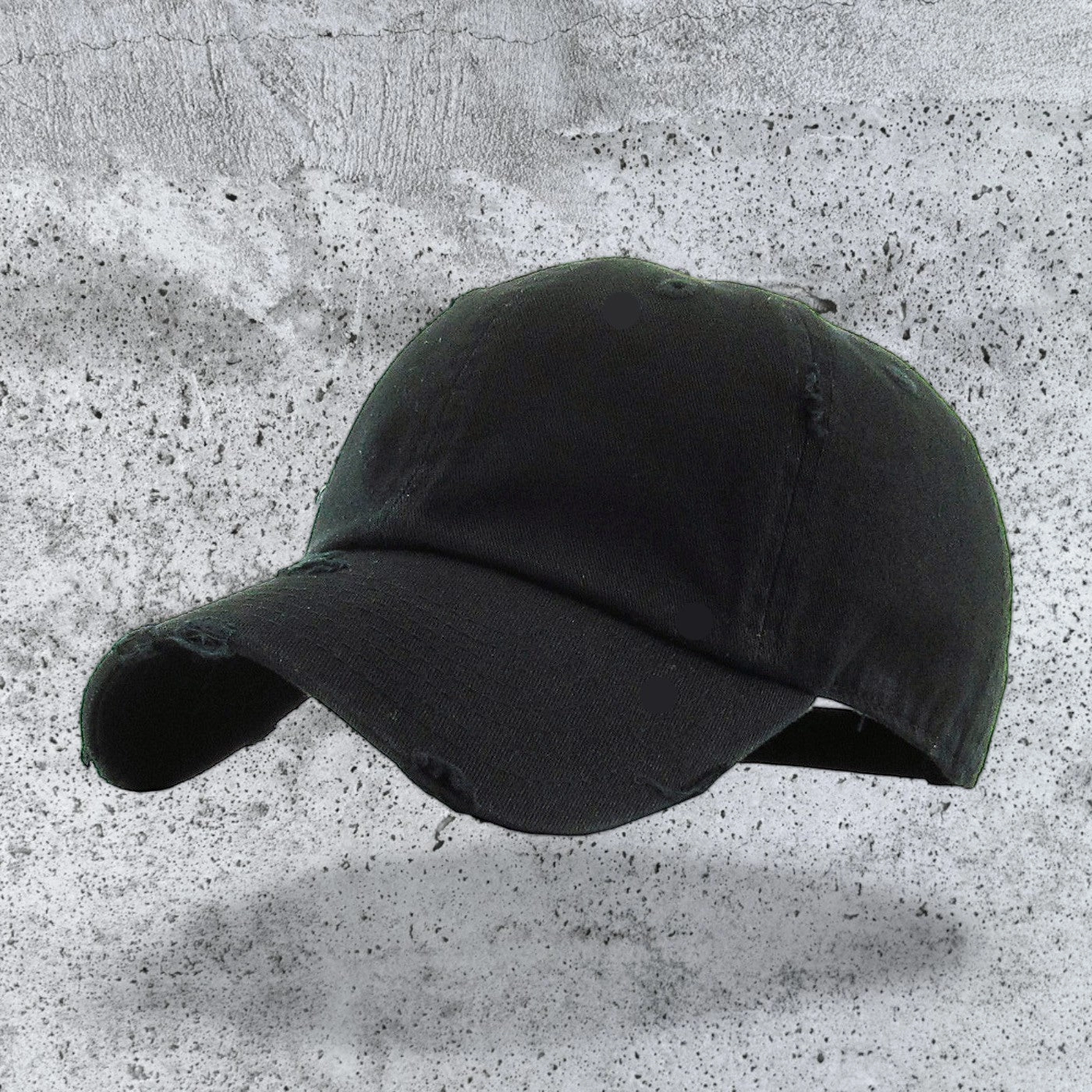 Black Distressed - Unstructured Cap