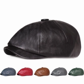 Blackpool Leather Newsboy Cap